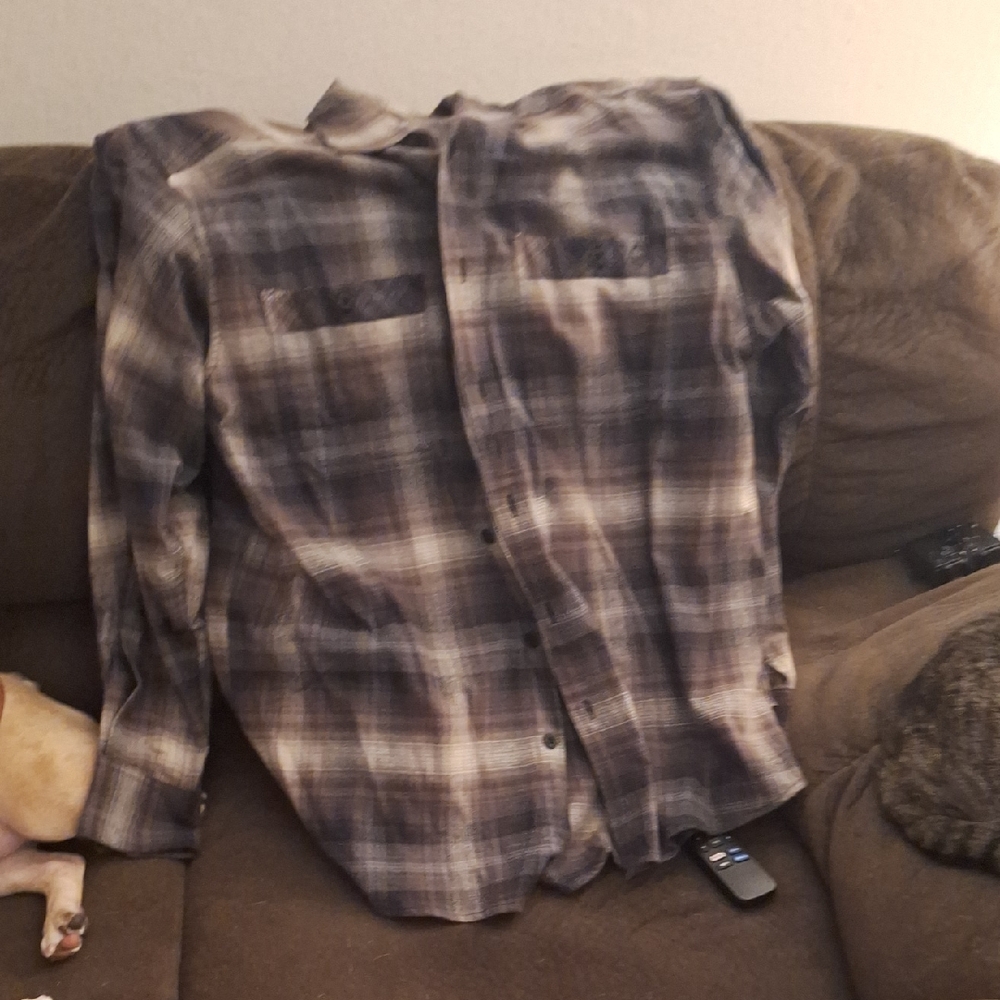 Wolverine Men's Plaid Casual Button Down Shirt - Gray and Brown